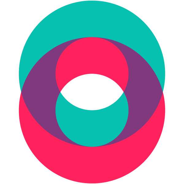 Circle overlapping vision icon
